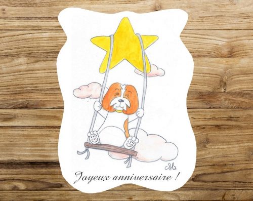 Carte d'anniversaire Balançoire