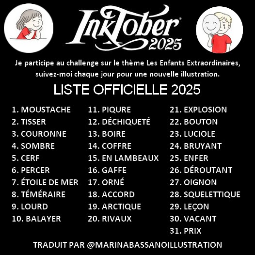 Inktober 2025 liste français