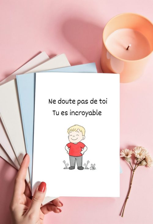 Carte à offrir A6 Ne doute pas de toi tu es incroyable avec enveloppe